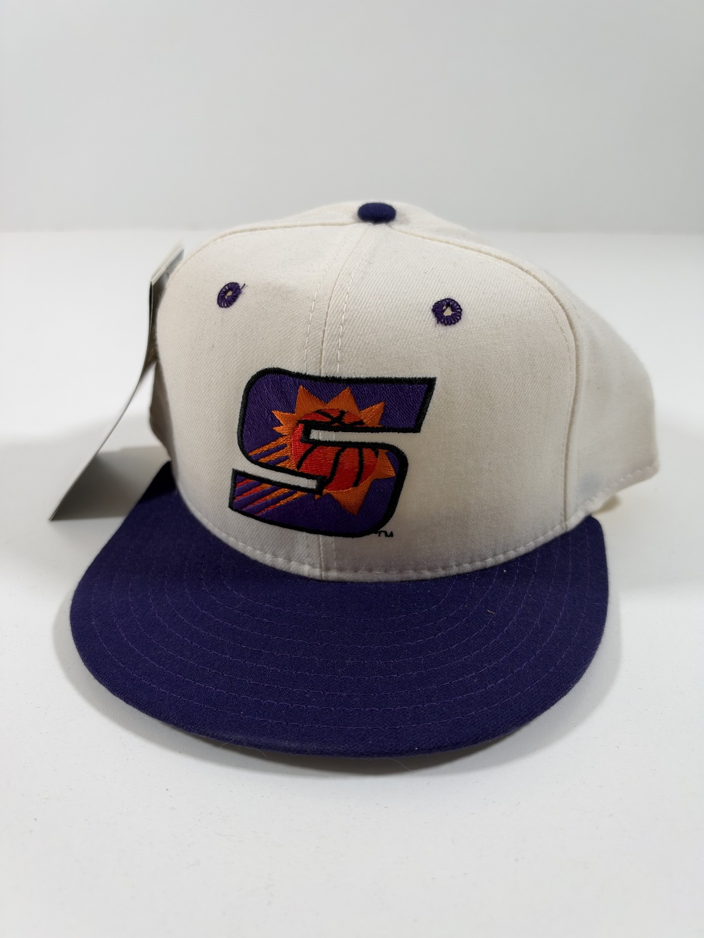 Vintage Phoenix Suns Hat Cap Men's 7-3/8 White Purple NBA 5950 New Era USA 90s
